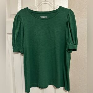 Chico's Green Short Sleeve Top with puff sleeves-Chico’s size 2/U.S Large